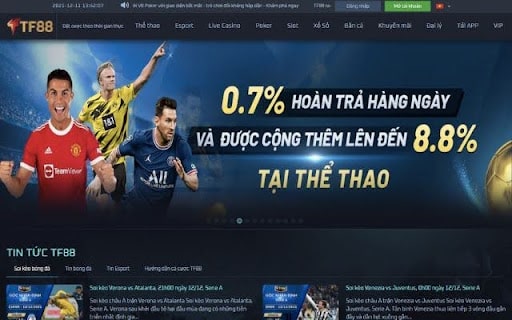 Khuyến mãi TF88 hoàn trả 0.7% tại sảnh Thể Thao